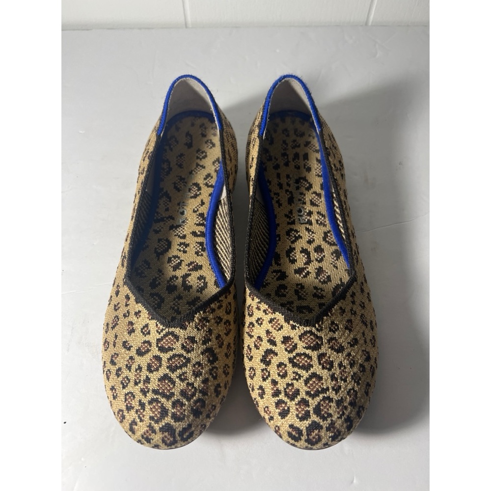 Rothy's Leopard Print Flats with Blue Accents